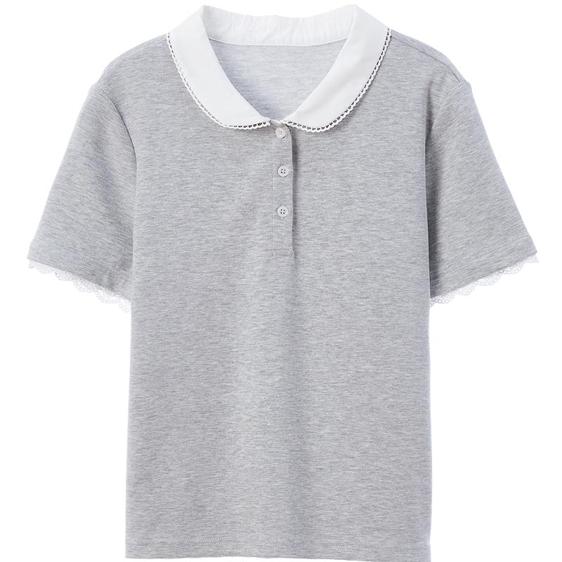 BETU Women's Sweet Lace Trim Short Sleeve T-Shirt