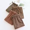 2026 New Spring and Autumn Couple Sleeper Pants 100% Cotton Gauze Color Knitted Pants Women's Checkered Home Pants