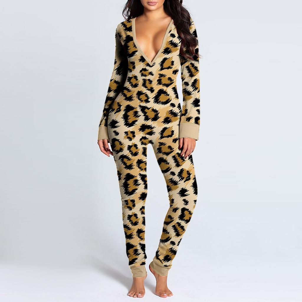 Women's Button-down Front Functional Buttoned Flap Adults Jumpsuit