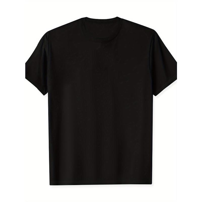 European Size Men's Black Short Sleeve T-Shirt with Wing & Feather Back Print - Soft 100% Cotton Loose Fit Casual Tee for Gym, Sports & Casual Attire