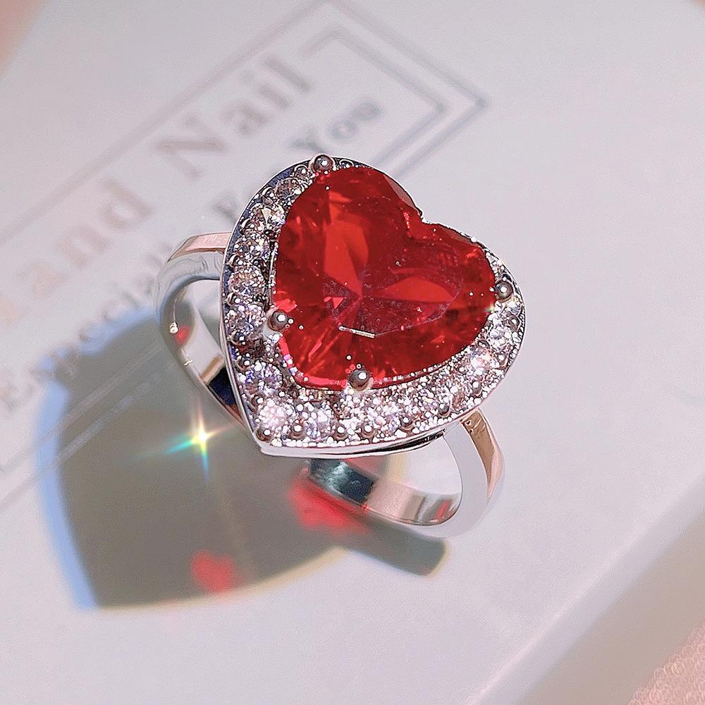 Silver High Quality Natural Garnet Ring Pendant Stud Earrings Three Piece Set Women's Party Birthday Jewelry Gifts