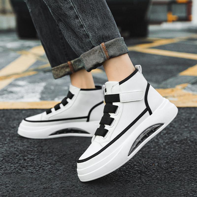 Fashion Luxury High Top Men Shoes Fashion Air Cushion Men Sneakers Platform Leather Casual Shoes Brand designer Men Ankle Boots 2024 New
