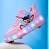 2025 New Runaway Shoes Boys Nezha Luminous Pulley Skates Four-wheel Invisible Walking Outdoor Sports Women