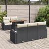 Ensemble de canapés de jardin 6 pièces avec coussins noir en rotin synthétique, Canapé de jardin 2 places avec rangement 3358259