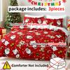 3pcs/set Christmas Reindeer Snowman Bedding Set Includes 1 Duvet Cover And 2 Pillowcases Soft And Skin-Friendly