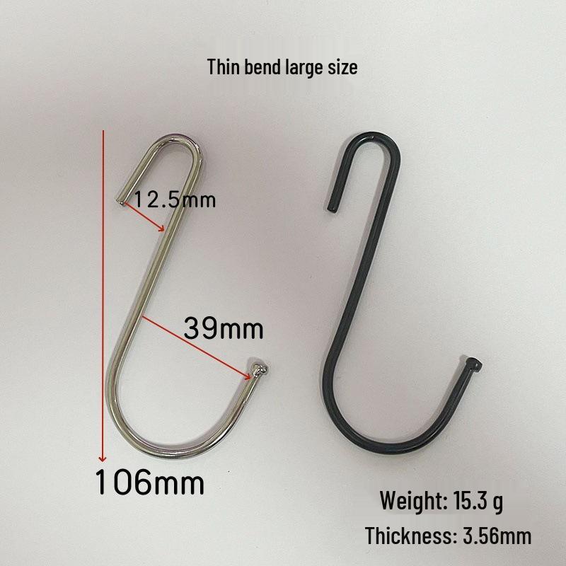 Cross-Border S-shaped Iron Hooks: 11 Specifications In Black & Silver for Hanging and Connecting
