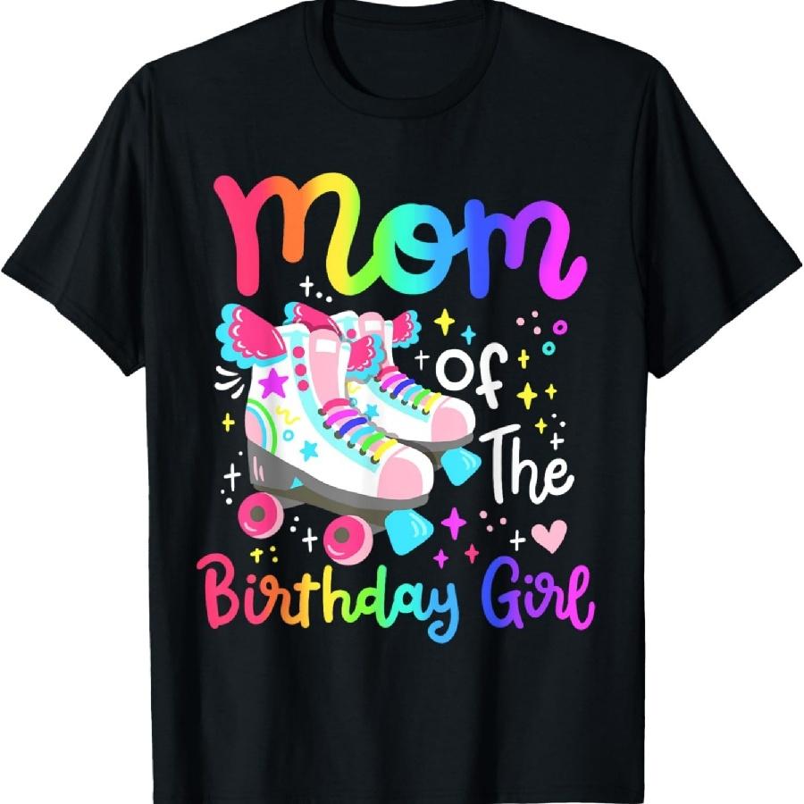 Unisex T-shirt Mom of the Birthday Girl Skater Roller Skate Family Party T-Shirt