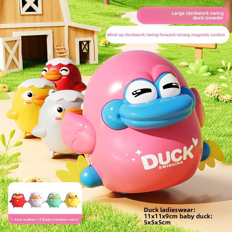 Baby Toy Mechanical Wind Up Duck With Magnet Sway For Toddler Gift And Educational Play