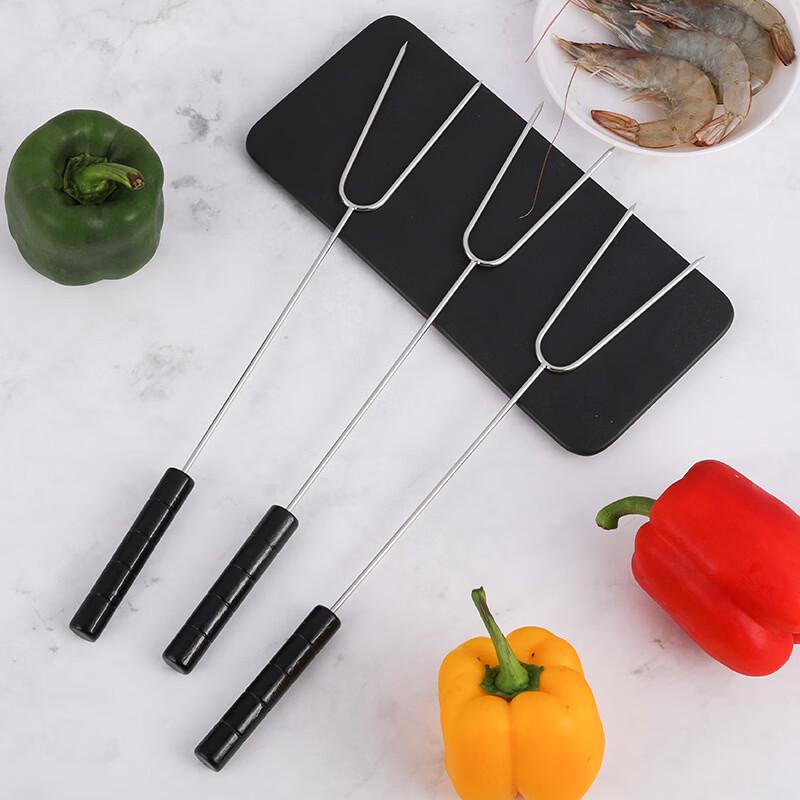 ZISIZ Wooden Handle BBQ Fork Set