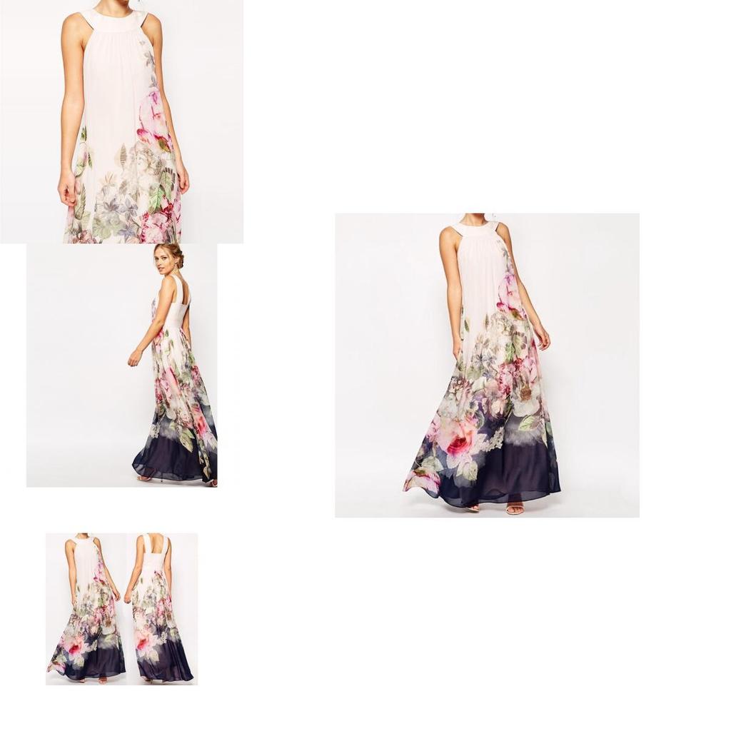 Stylish Lady Women Floral Summer Beach Boho Chiffon Sundress For Casual And Formal Occasions