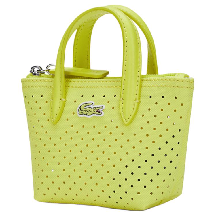 Lacoste Trendy Versatile Zipper Closure PVC Handheld Shoulder Crossbody Bag Small Women bags Yellow NF4749SJ-Q01