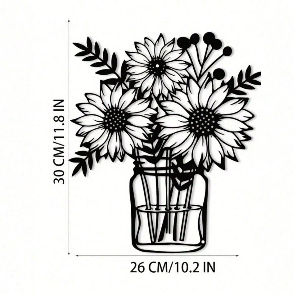 

Wrought Iron Sunflower Lily Wall Decor, Metal Flower Vase for Living Room, Bedroom, Kitchen, Bathroom, Flower Shop, Housewarming Wedding Birthday Gift разноцветный