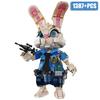 DK7064 Officer Rabbit 1387pcs Models DIY Small-Piece Building Blocks Brick MOC Technical Assembly Toys for Kids Gifts