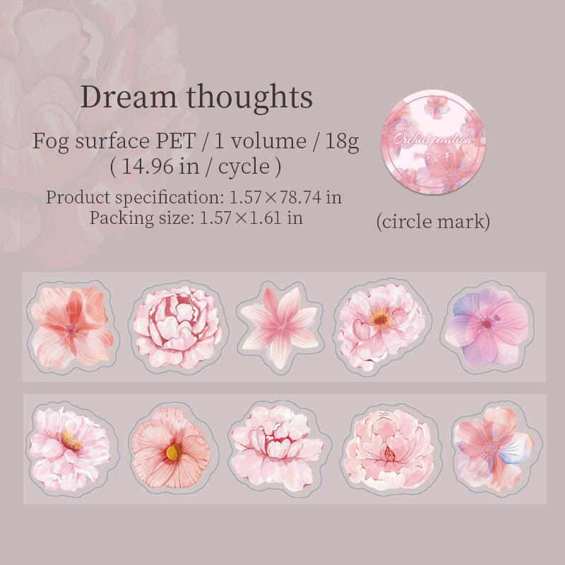 

50mm*2m Flowers Plants PET Tapes Junk Journal Adhesiva Scrapbooking Sticker Planner Diary Collage Decoration Stationery Tape