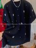 Rhinestone Flower Double-Sided Brushed Short Sleeve T-shirt Women's Loose Base Layer Top