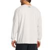 Under Armour Johnson Series Solid Cuffed Training Loose Fit Crew Neck Long Sleeve Drop Shoulder T-Shirt Men Tops White 1380125-114