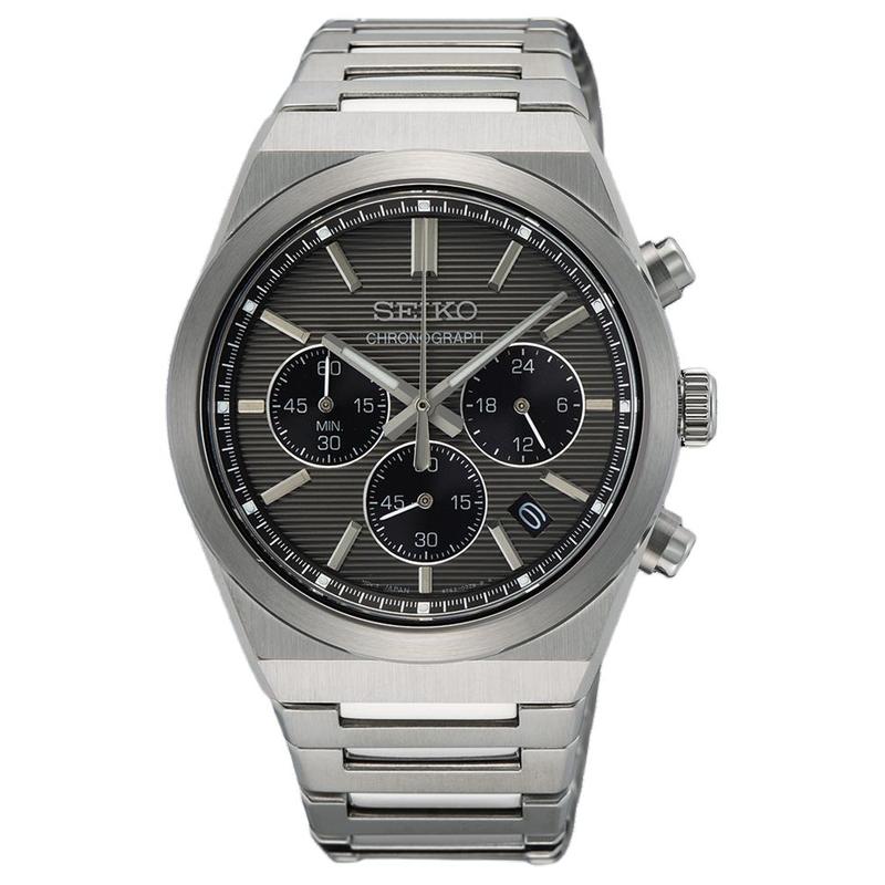 SEIKO 100 meters waterproof Quartz Steel Strap men s watch brown dial SSB455 синий