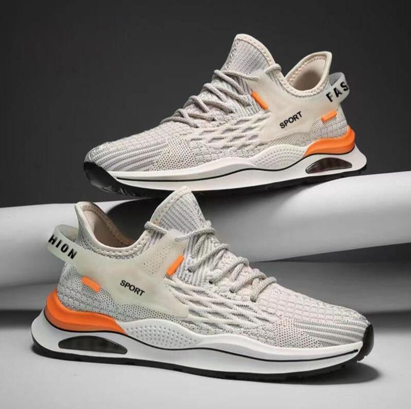 

Men Walking Shoes Summer Fashion Mesh Sports Running Shoes Soft Flat Breathable Lace-Up Tennis Shoes For Men Sneakers 44