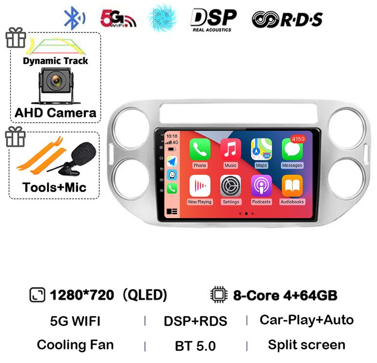 Android 14 Carplay Auto Car Radio For VW Volkswagen Tiguan 1 NF 2006 2008-2013 2014 2015 2016 Multimedia GPS Video Player Stereo