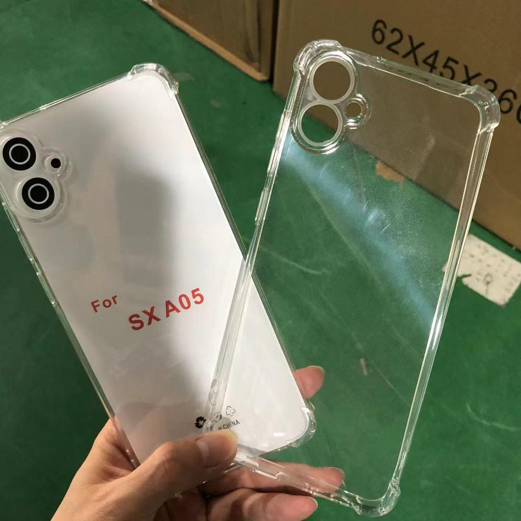 Samsung A05/A05S Priehľadný ochranný kryt s plnými airbagmi proti pádu