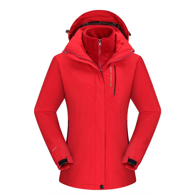 Winter  Women's 3 In 1 Thick Hiking Jacket Fleece Waterproof Winter Windbreaker Outdoor Warm Camping Jacket Windproof Coats