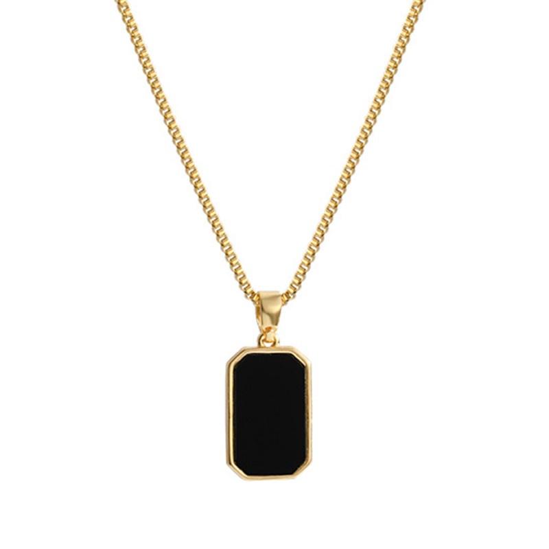 Women s Geometric Double-sided Square Necklace, Ins Minimalist Style, Simple Temperament Square Pendant Clavicle Chain