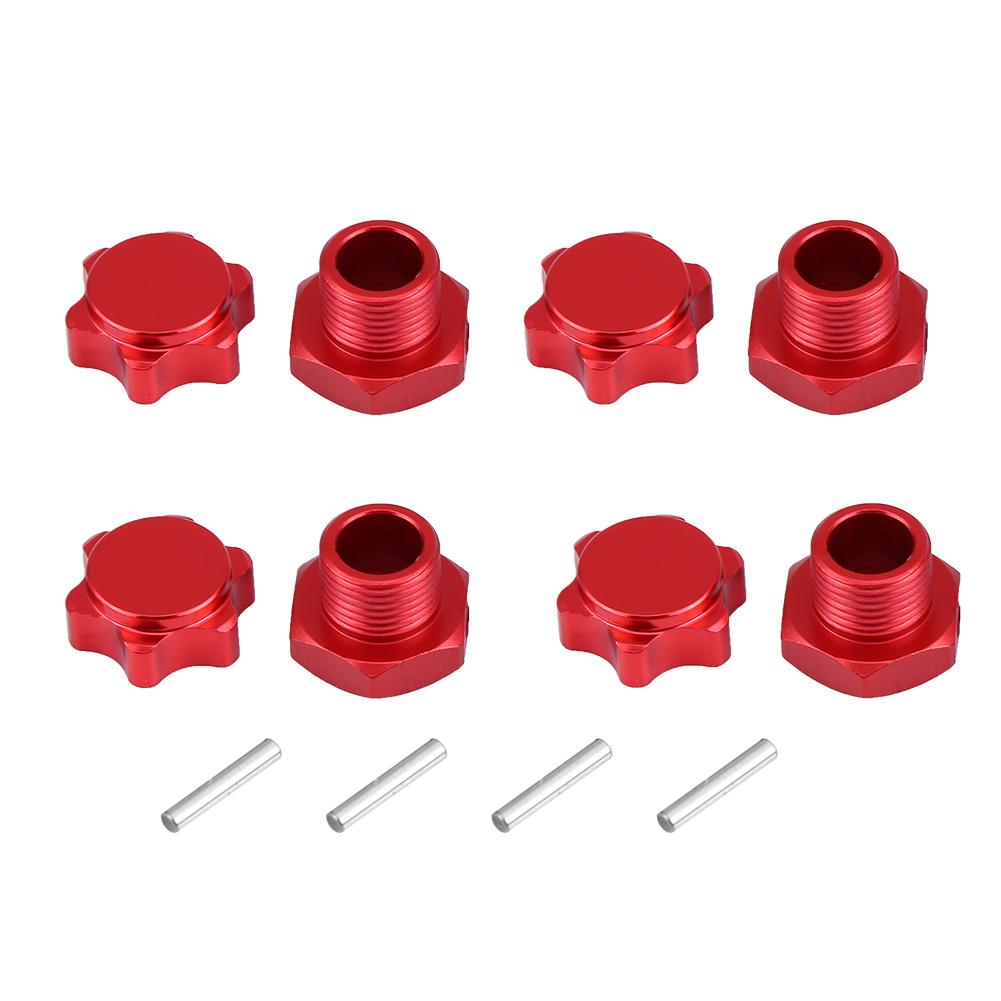 17mm Wheel Hex Hubs Adapter Nut Anti Dust Cover for HSP HOBAO TEAM C 1 8 RC Car (Red)