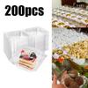 20/100/200Pcs Transparent Plastic Cake Box With Flip Cover Square Dessert Box Wedding Party Mousse Fruit Cake Food Packing Boxes