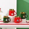 Weihnachtsgeschenk mit Deckel Spiegel Tasse Großes Volumen Niedliches Mädchen Paar Tasse Haus Tasse Souvenir Langlebig Langlebig Nützlich Nützlich
