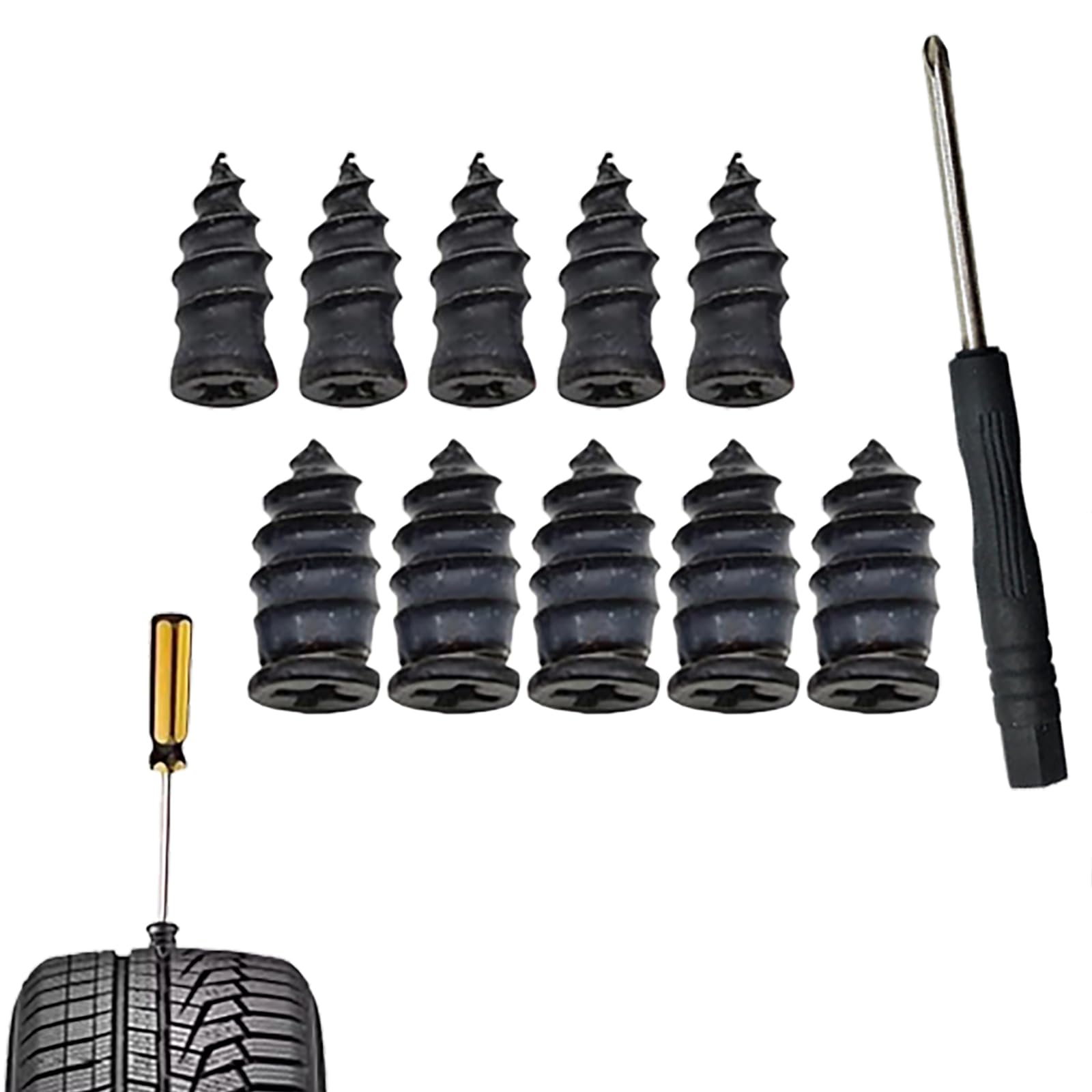 

[ALLVD] Tire Repair Tool, Rubber Nail for Automotive Punctures, For S068