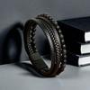 Men's Retro Leather Woven Bracelet with Magnetic Clasp - European & American Style