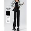 Women's Black Straight-Leg Petite Jeans, Spring/Autumn 2025 Style, Super Slimming Nine-Point Cigarette Pants.