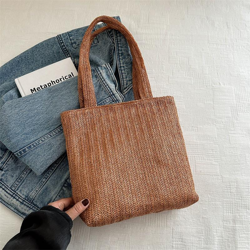 Stylish Woven Oversized Street Style Tote Bag 2024 Spring New All-match Shoulder Bag Korean Ins Bag