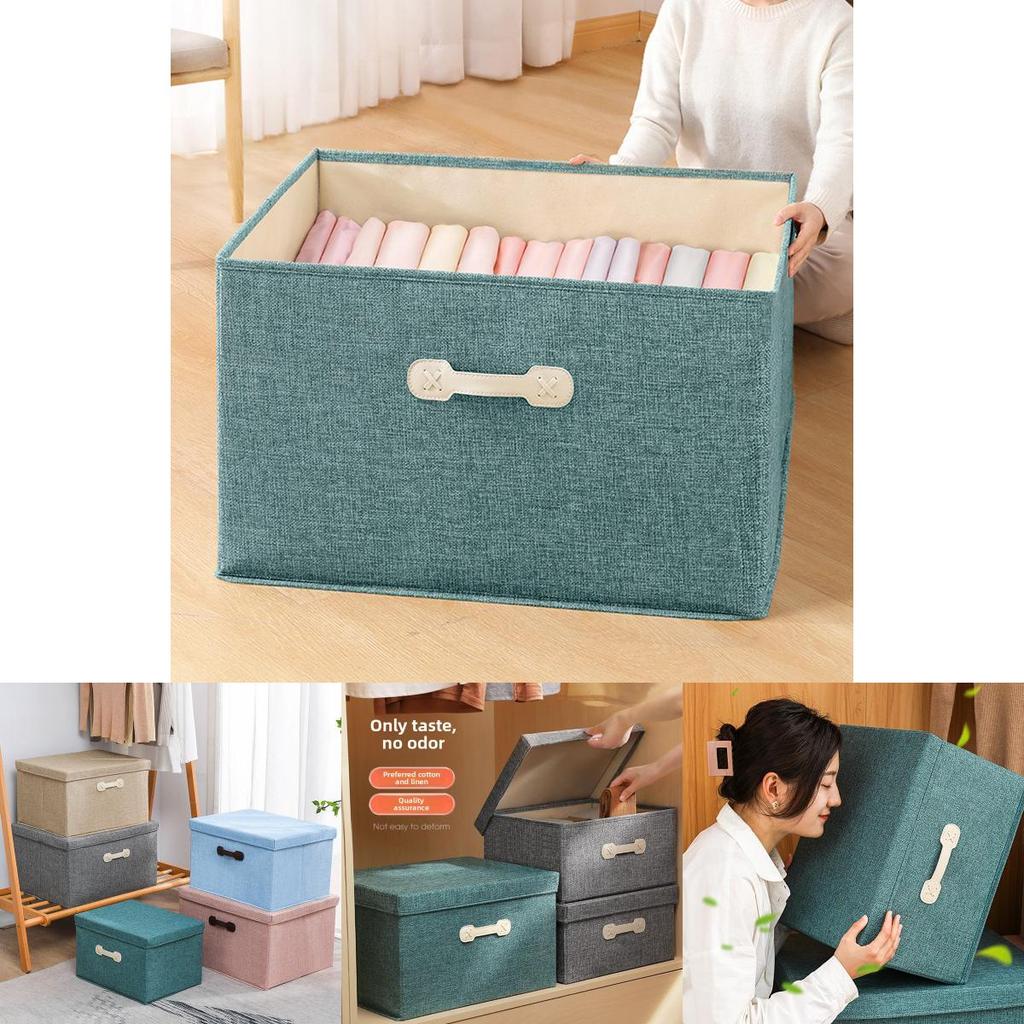 Cotton Linen Fabric Clothes Storage Box For Home Organization