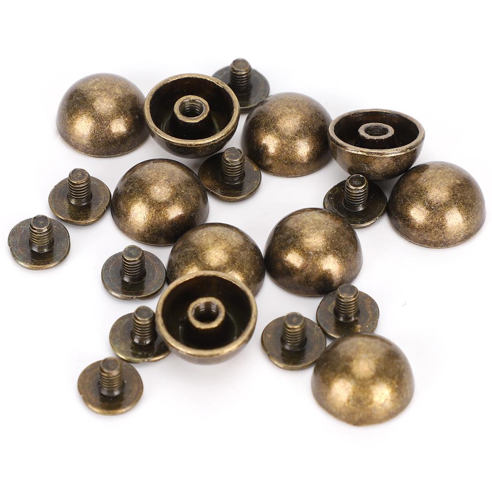 30 Sets Screw Mushroom Rivets BronzeColoured Dome Studs for Leather Decoration 12MM