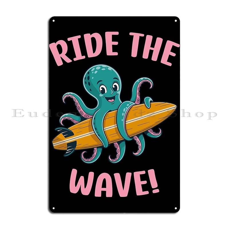 Its surfing Time Hawaii Vintage Ride The Wave Surfboard Ride Metal Wall Mural Plaques Customized Pub Decoration Tin Sign Poster