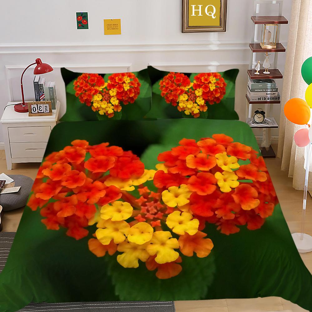 Blumen Bedruckter Bettwäschebezug Twin Size Polyester Tagesdecken Frau Luxus Hochwertige Heimbettwäsche