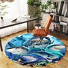 1pc Sharks Coral Round Chair mat office Area Rug - Non-Slip, Floor Mat for Office, Bedroom, and Indoor Decor p127257