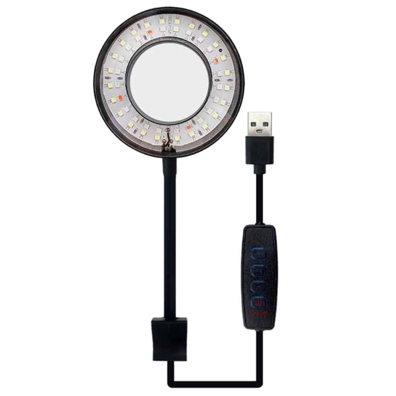 

USB 8 Вт Аквариумный светодиодный светильник Clip-on Light 360-градусный вращающийся светильник для аквариумов для выращивания растений в соленой воде 4 цвета регулируемый