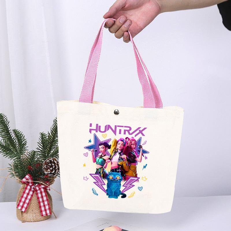 K-Pop Animation Cartoon Printing High Value Fashion Simple Canvas Bag Going Out Portable Shopping Bag Handbag