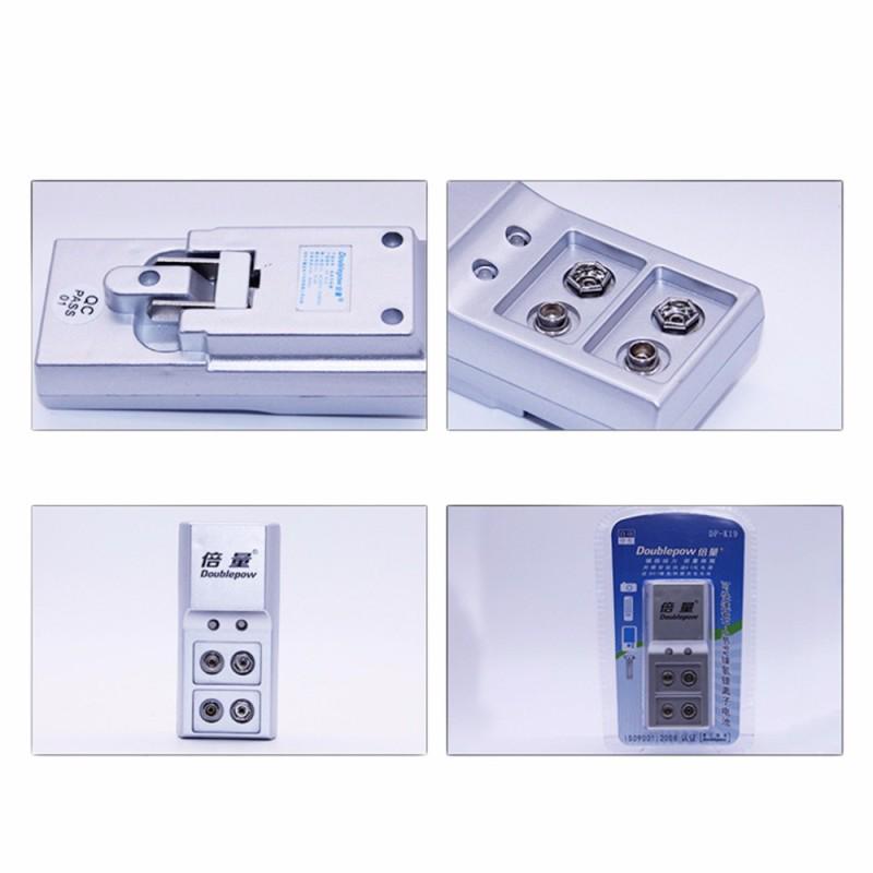 Doublepow 2 Slots 9V Battery Charger Full Automatic Stop Charging Charger for Rechargeable Batteries