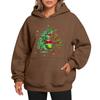 Ladies' Christmas Style Printed Hoodie With Wool And Pockets For Women