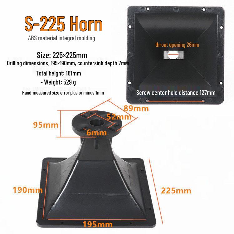 Speaker Treble Horn Throat Opening 26mm 38mm Integrated Flat Square Tube Accessories
