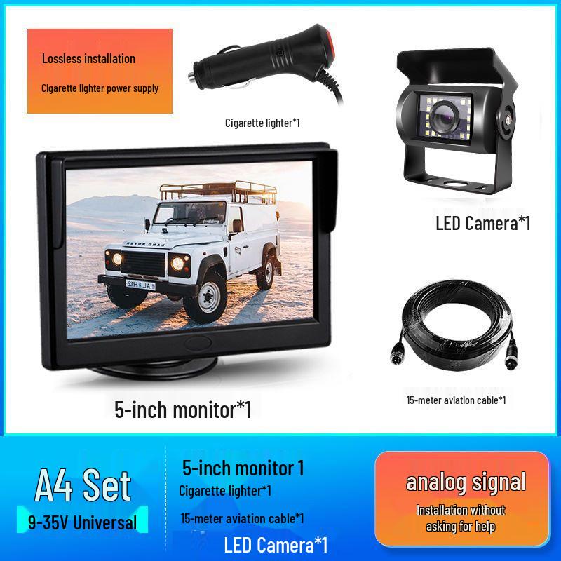 Truck Reversing HD Night Vision Monitor with Dual/Quad Camera Recording System