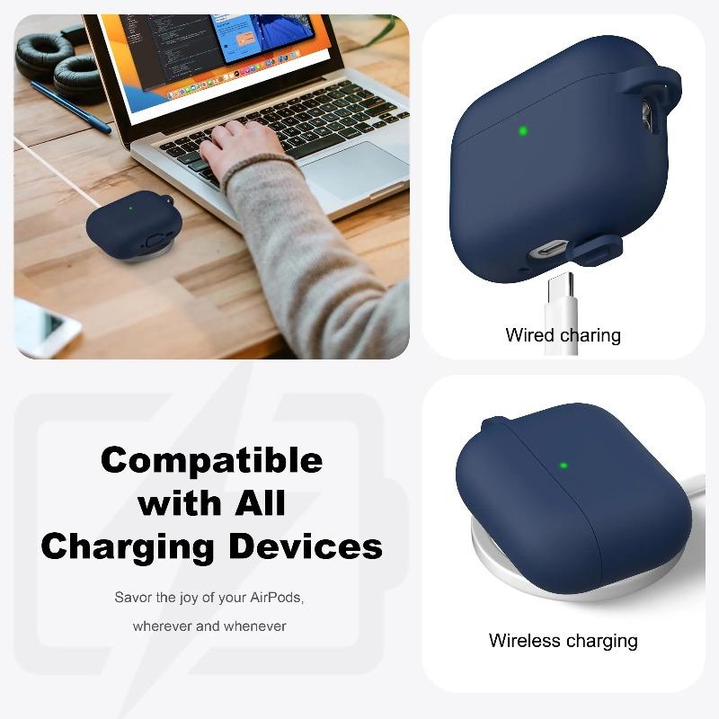 2025 Apple AirPods Pro 3 (6th Gen) Case – 2.5mm Thick Silicone Shockproof Drop-Resistant Earphone Accessory