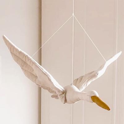 Wall Hanging Swan Plush Stuffed Doll Fabric Family Bedroom Nursery Room Decor Hanging Ornaments Baby Soothing Pillow
