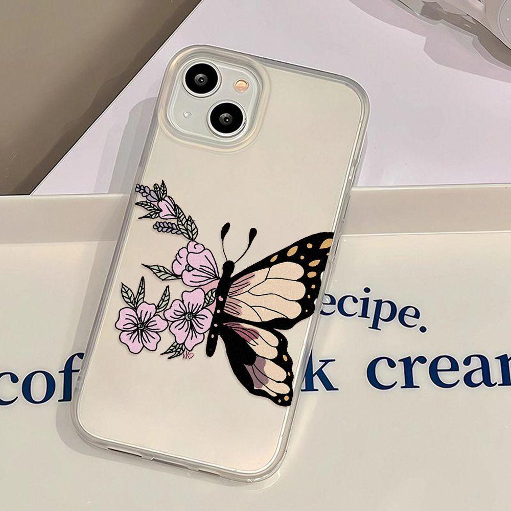 Flower butterfly for iPhone17promax Apple 17 matte large hole mobile phone case 16/15 anti-drop 14Pro