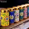NLSLASI Jingdezhen Handmade Tea Jar Ceramic Tea Cans Travel Convenience Sealed Can Spices Powder Ointment Can Storage Tanks