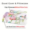 2/3Pcs Soft And Comfortable Floral Duvet Cover Set Fresh Floral Pattern, Floral Pattern Bed Set, Bird Print Duvet Cover