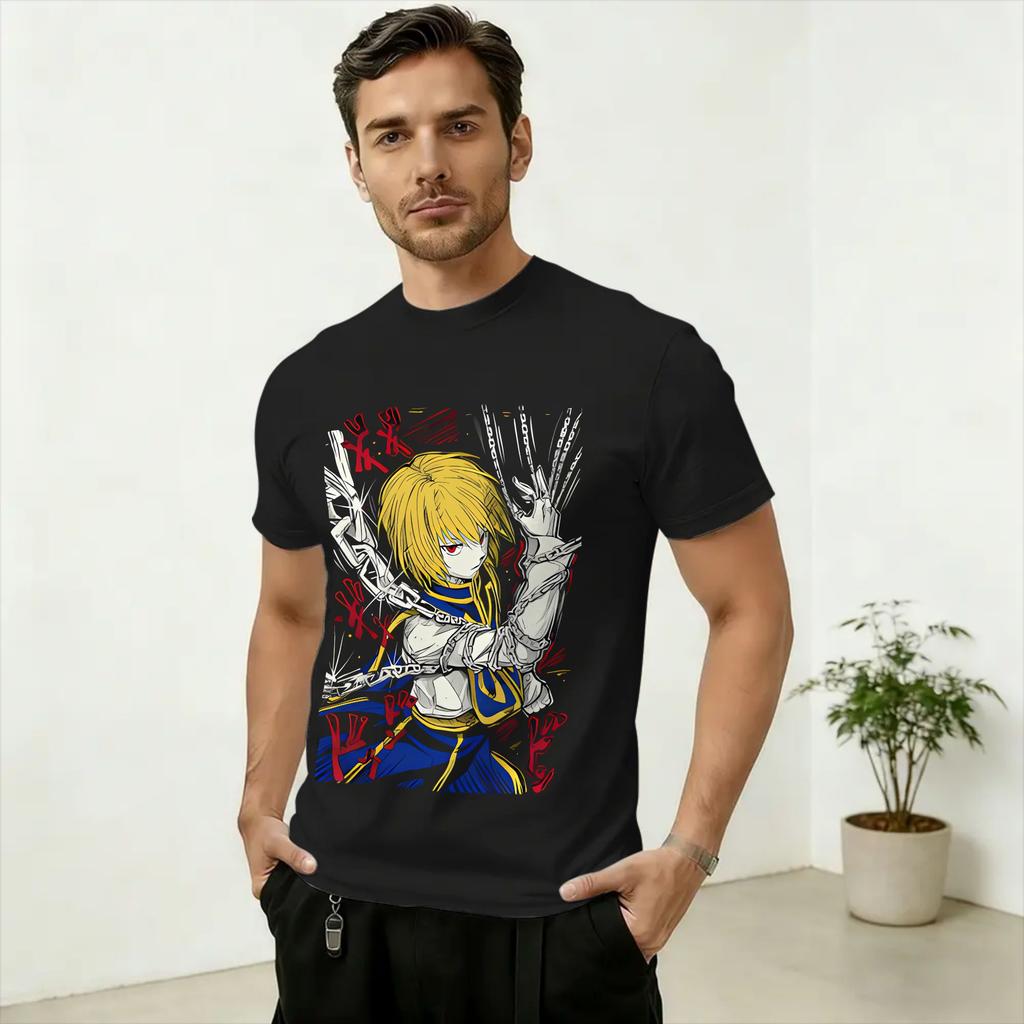 Kurapika Unisex T Shirt Funny Tee Shirt Short Sleeve Round Collar TShirts Pure Cotton Birthday Present Clothing